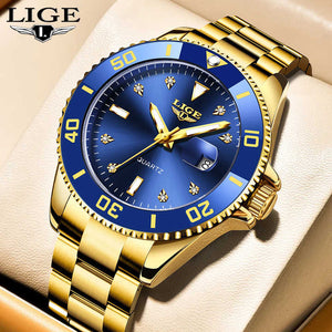 LG89152 Men's Gold-Tone Waterproof Quartz Watch 