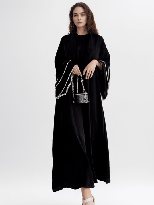 Luxury black abaya for women 