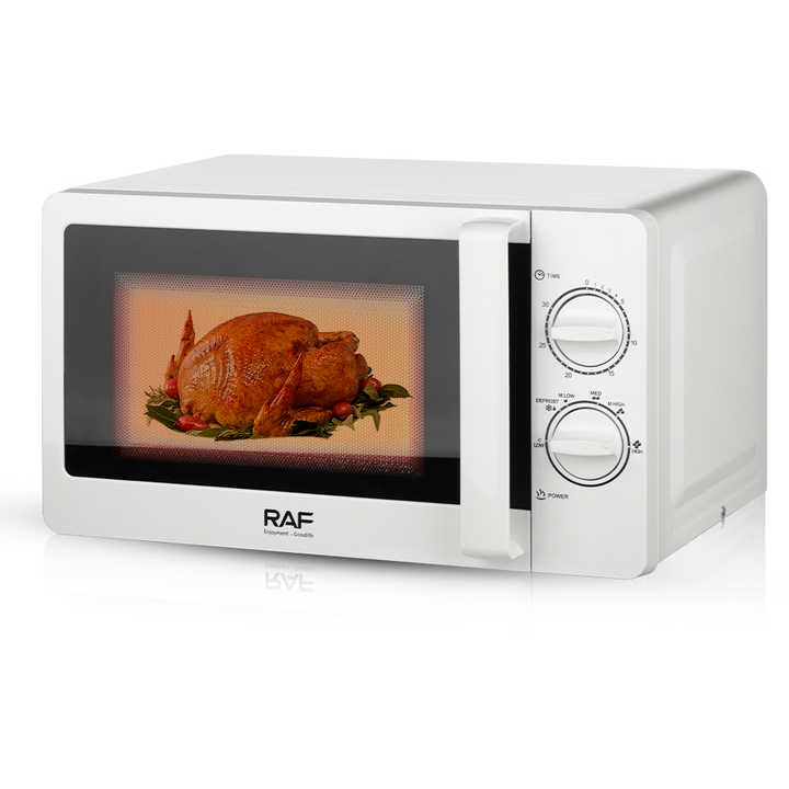 فرن ميكروويف كهربائي كبير 20 لتر بتحكم ميكانيكي في المطبخ مع صوت تشغيل/إيقاف Large 20L Electric Microwave Oven with Mechanical Kitchen Control and On/Off Sound