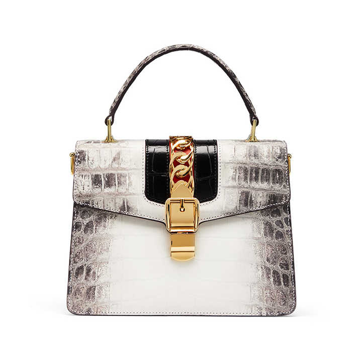 Luxury women's handbag made of genuine leather 