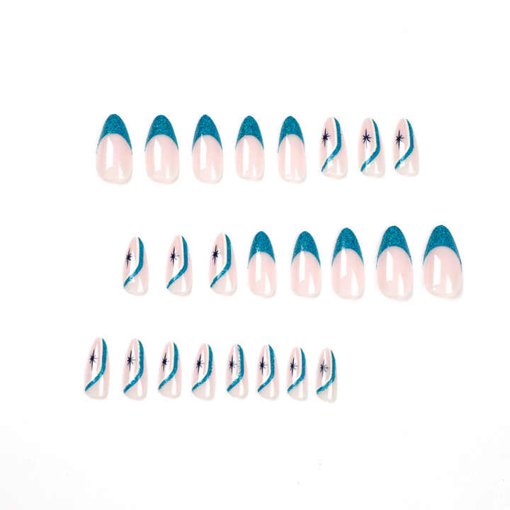 &nbsp;Nail Art Glossy French -أظافر فرنسية لامعة