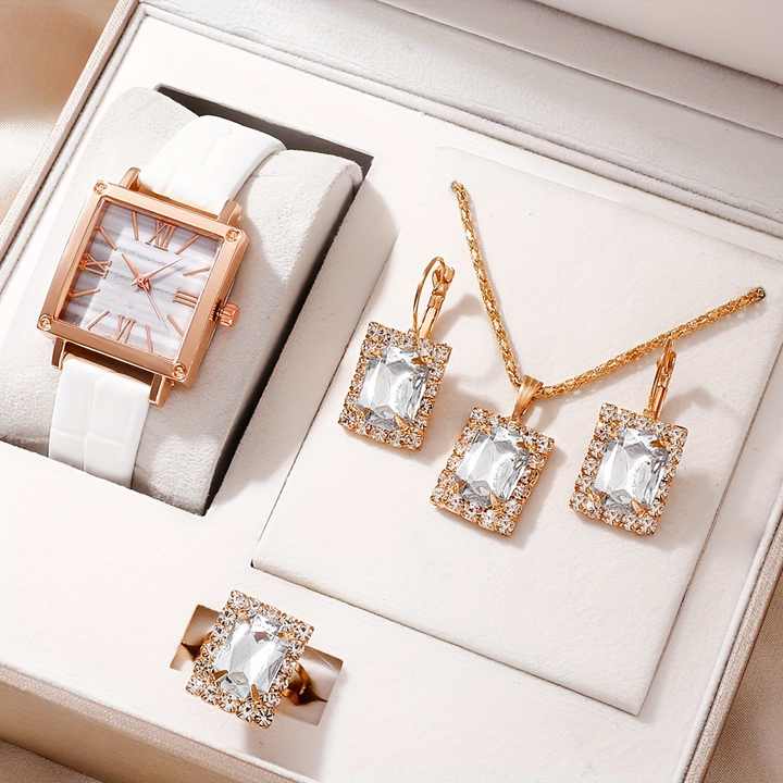 Elegant women's watch bracelet studded with stones 