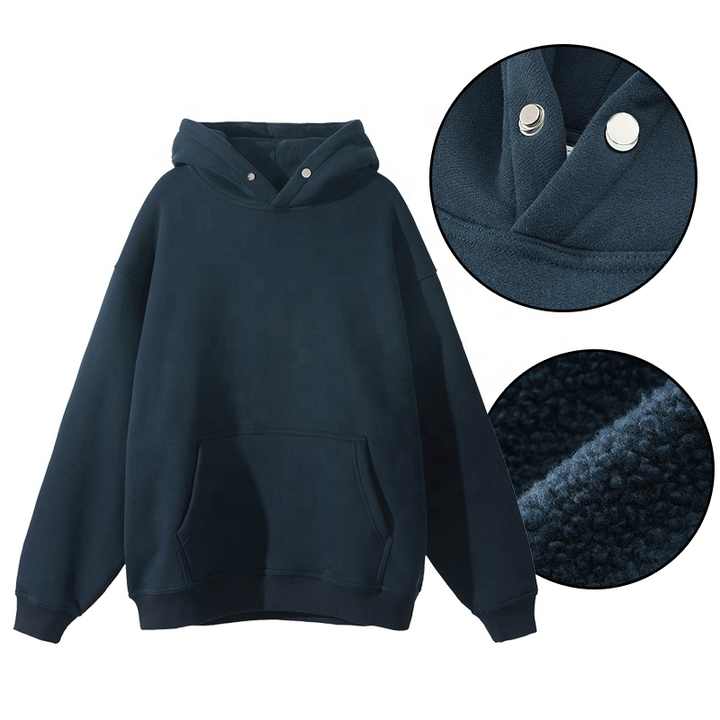 Heavyweight Polar Fleece Button Neck Men's Oversized 