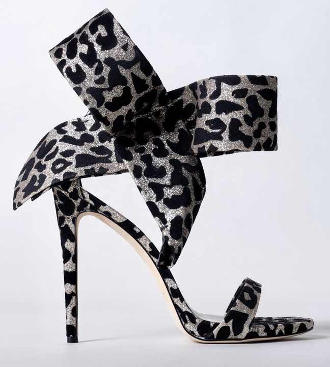 Women's high heel sandal with tiger print 