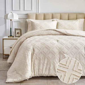 Soft Embroidered All Season Bedding Set Luxury Solid 