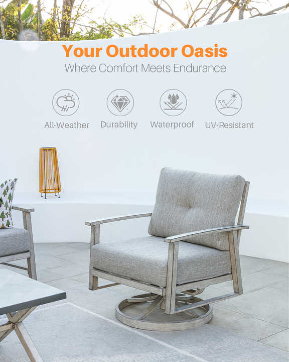 2-piece aluminum chair set 