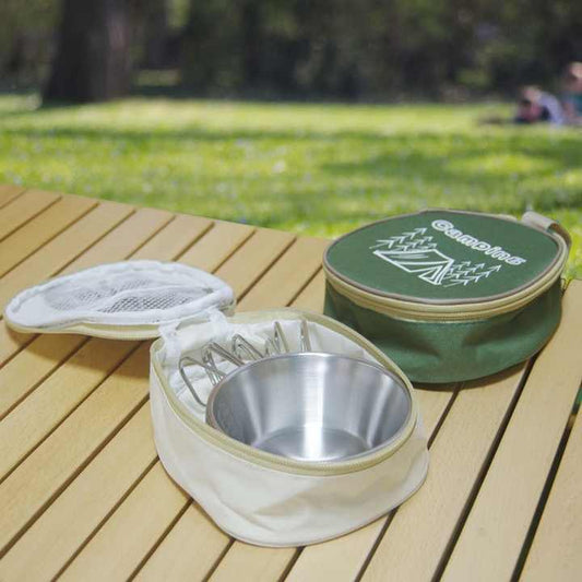 Portable Stainless Steel Outdoor Cookware, Foldable 