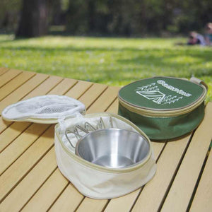 Portable Stainless Steel Outdoor Cookware, Foldable 