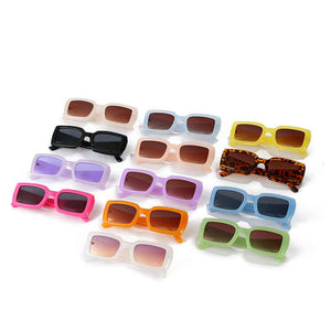 Huge Discounts TY1311 Fashion Square Rectangle Frame Sunglasses Candy Color Sun Glasses Women Eyewear Ladies Eyeglasses 