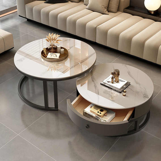 Rockery coffee table, living room, home use variety, simple, luxury with circular lighting 