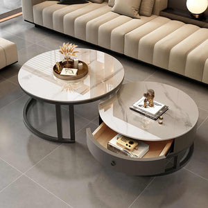 Rockery coffee table, living room, home use variety, simple, luxury with circular lighting 