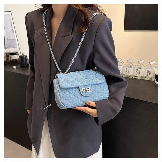 حقيبة يد نسائية مصنوعة من قماش الدنيم