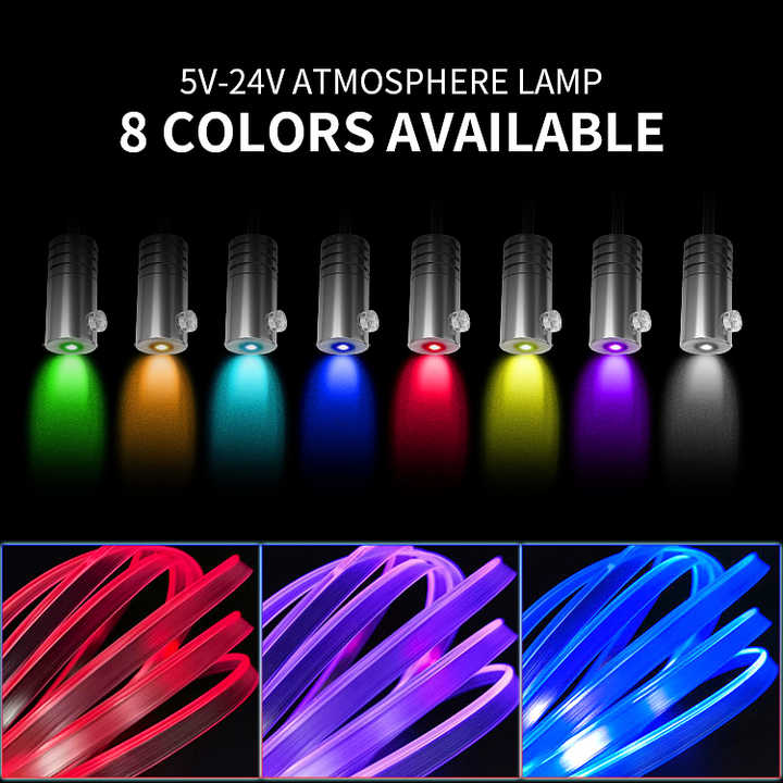 للبيع بالجملة سيارات عامة RGB Strip 5V 12V سيارات خفيفة عالمية من ألياف النيون Wholesale General Cars RGB Strip 5V 12V Universal Car Light Neon Fiber
