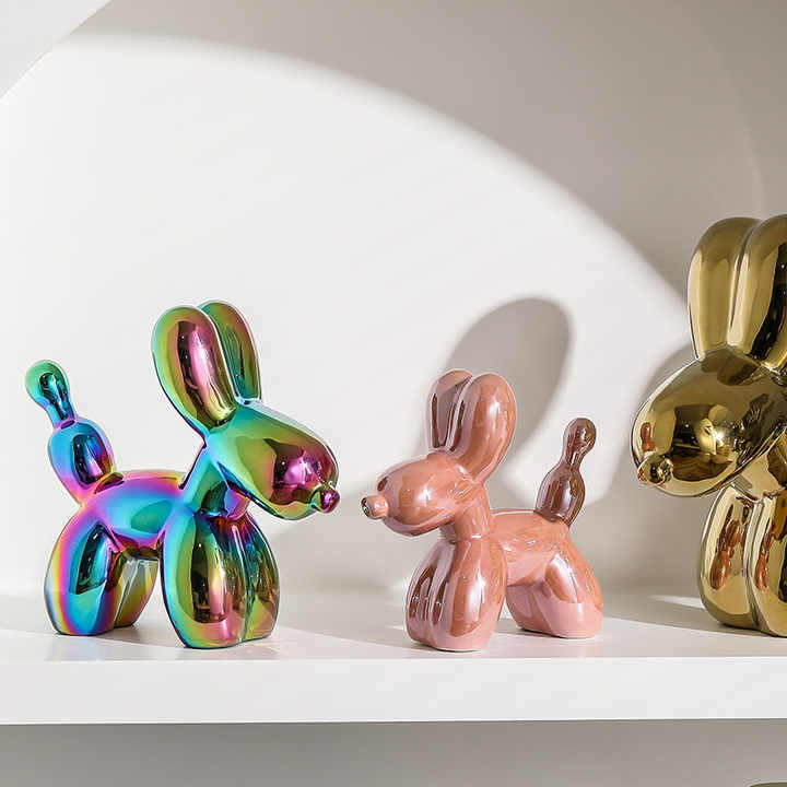 Electroplated ceramic home figurines 