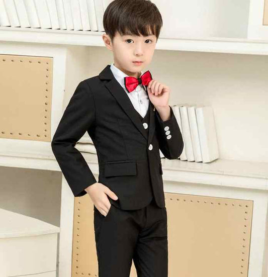 Black White Boys Wedding Suits 