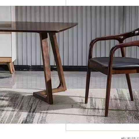 Modern solid wood table, simple Scandinavian design. 