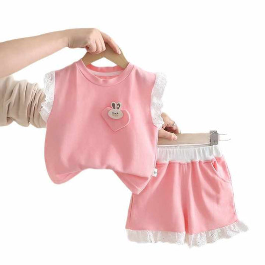 &nbsp;Trendy Baby Two-Piece Outfit Cotton-طقم ملابس صيفي