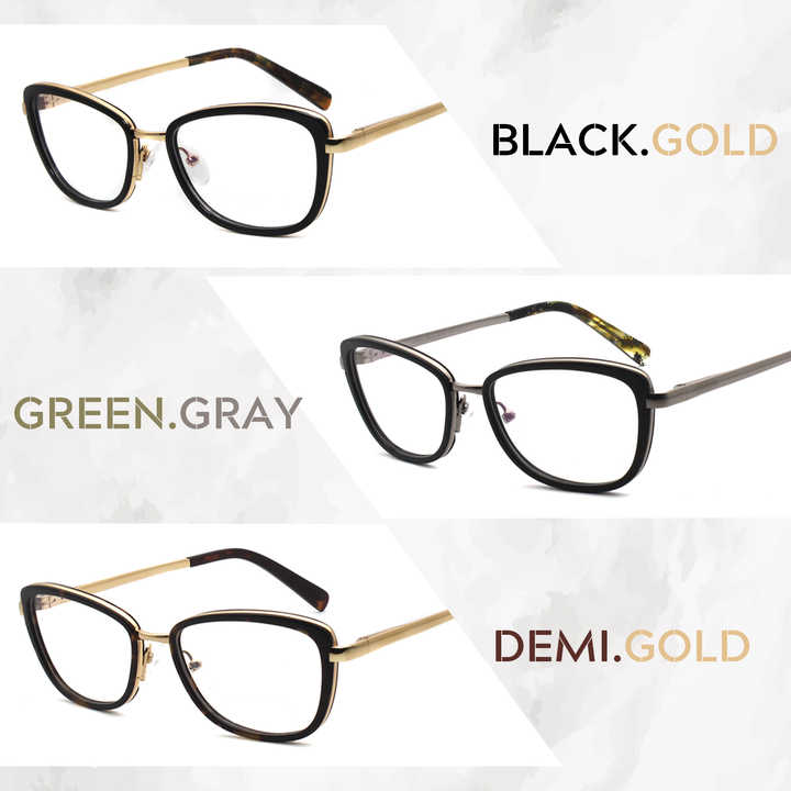 Luxury Vintage Gold Women's Prescription Eyeglasses 