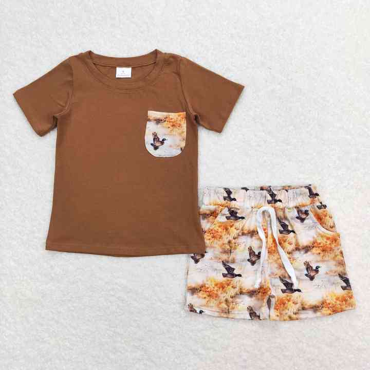 Wholesale Hot Sale Kids Short Sleeve Shirt Shorts 