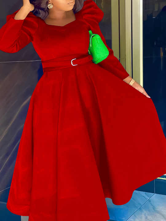 Elegant long-sleeved girls' dress