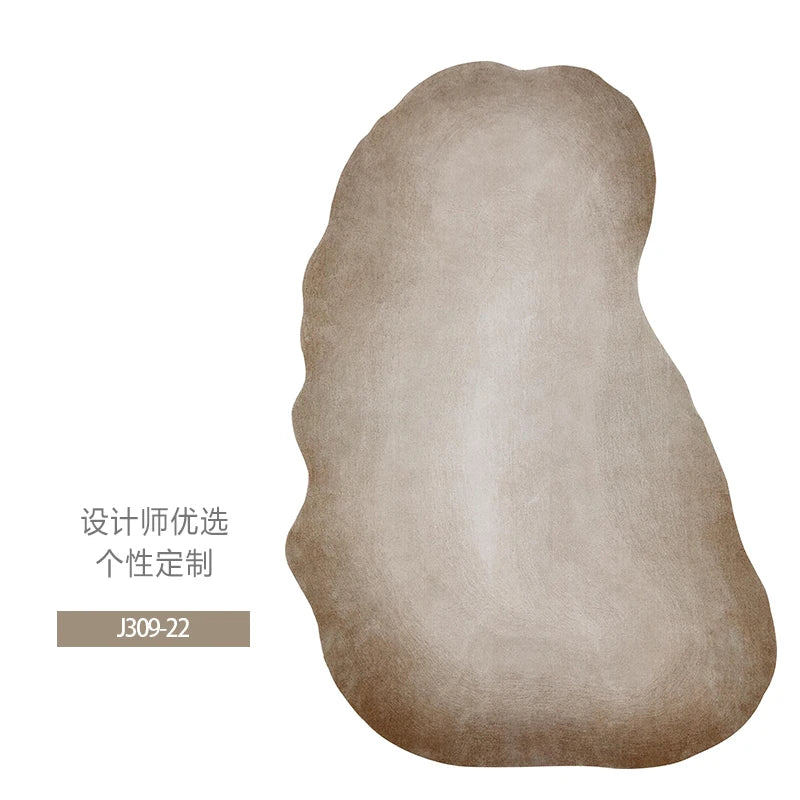 Irregular and unique shaped wool rug specially made for the living room 