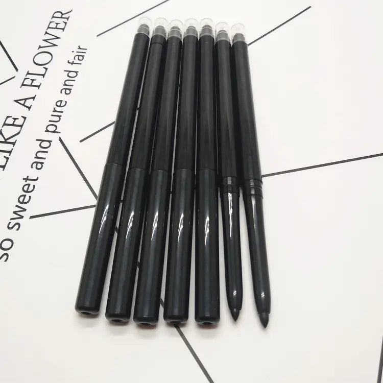 Natural Black Waterproof Eyeliner Pen Metallic Twist Advertising Gel Eyeliner with Brush 