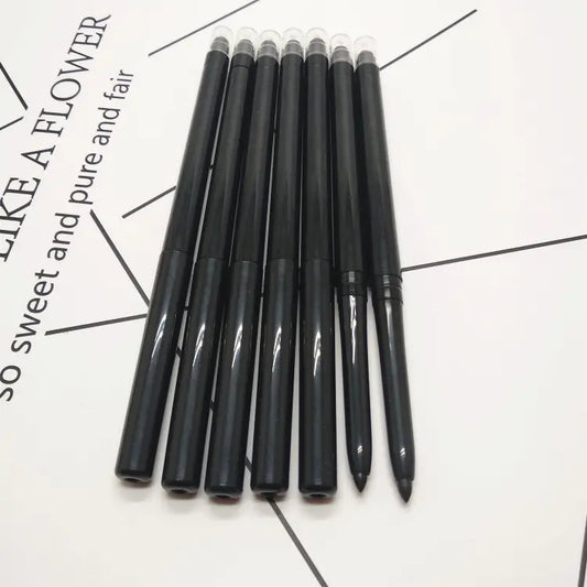 Natural Black Waterproof Eyeliner Pen Metallic Twist Advertising Gel Eyeliner with Brush 