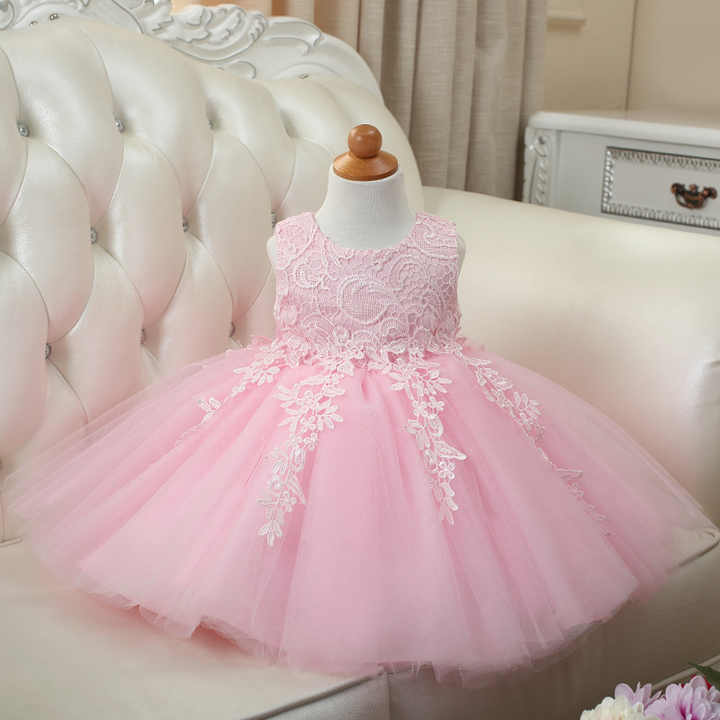 Ruffle Toddler Flower Girl Frocks- فستان حفلات من التول الأبيض