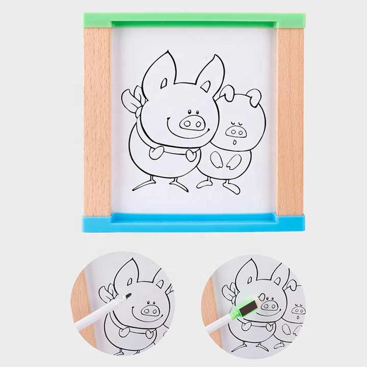 Educational Wooden Multifunctional Jewelry Box Round Beads Cube Toy for Kids 