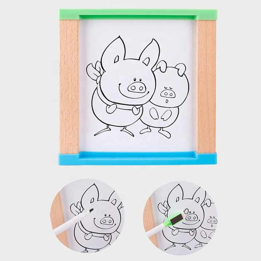 Educational Wooden Multifunctional Jewelry Box Round Beads Cube Toy for Kids 