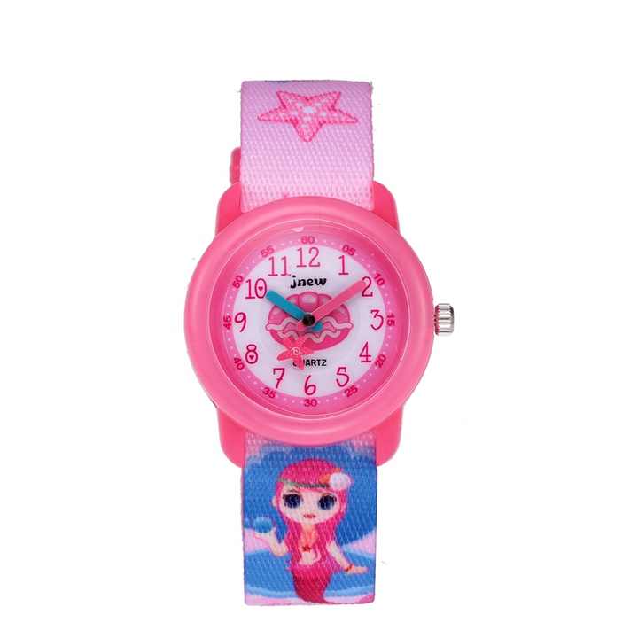 Waterproof 3D Cartoon Mermaid Quartz -ساعة كوارتز حورية البحر الكرتونية