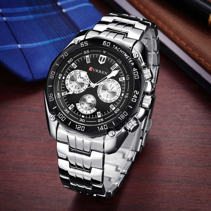 ساعة CURREN 8077 للرجال بحركة كوارتز فاخرة  . CURREN 8077 Men's Luxury Quartz Watch