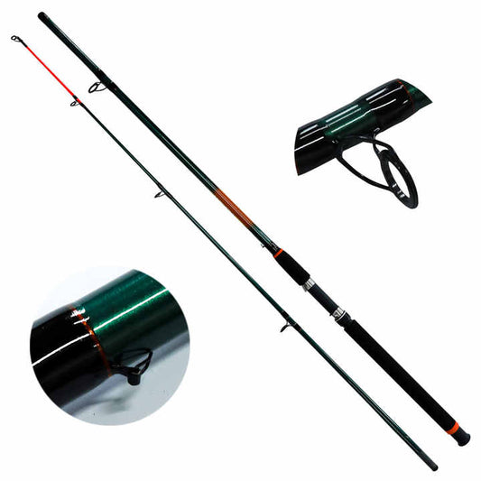 HONOREAL 2.1m Two Section Fishing Rod Solid Fiber Glass Boat Rod صنارة صيد من HONOREAL بطول 2.1 متر، مصنوعة من الألياف الزجاجية الصلبة، مصنوعة من قسمين