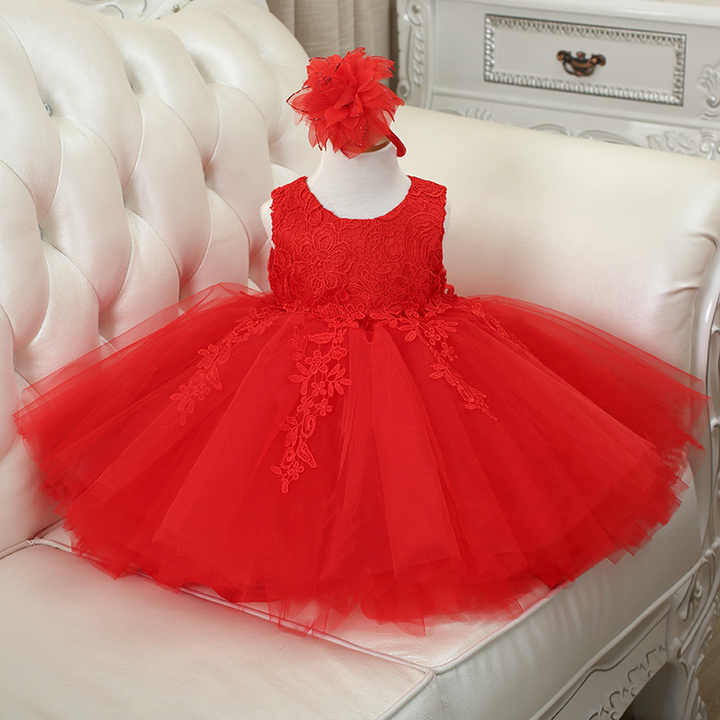 Ruffle Toddler Flower Girl Frocks- فستان حفلات من التول الأبيض