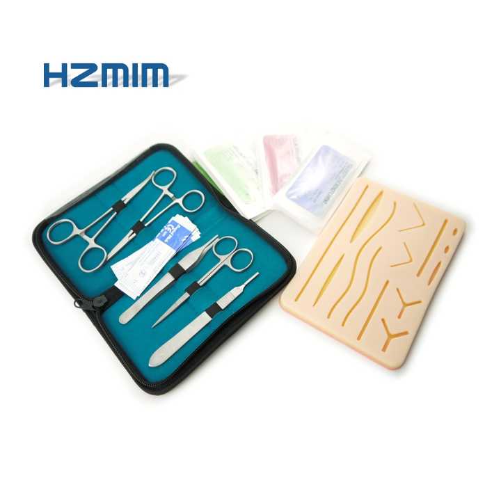 Surgical suture set for complete training medical equipment 