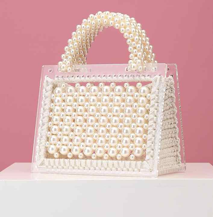 Luxury Pearl Handbag with Transparent Design