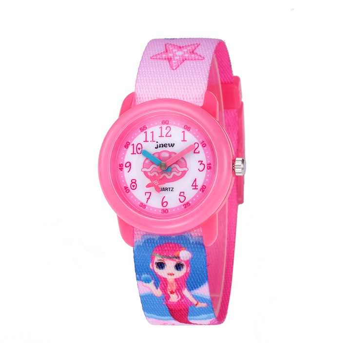 Waterproof 3D Cartoon Mermaid Quartz -ساعة كوارتز حورية البحر الكرتونية