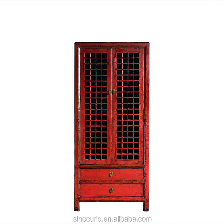 antique mesh door cabinet 