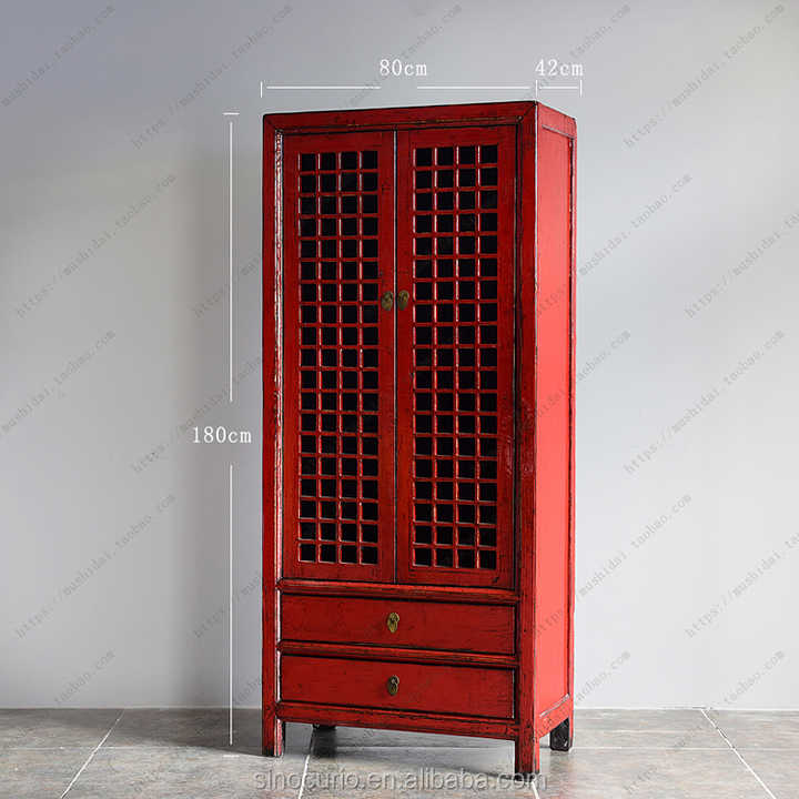 antique mesh door cabinet 