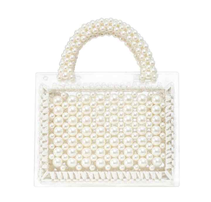 Luxury Pearl Handbag with Transparent Design