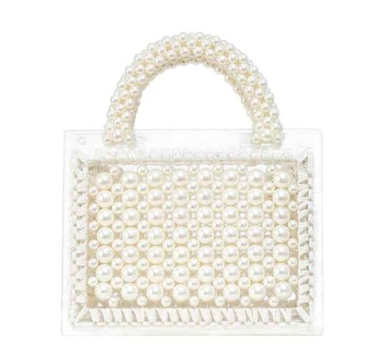 Luxury Pearl Handbag with Transparent Design