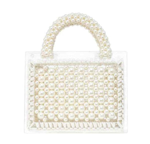 Luxury Pearl Handbag with Transparent Design