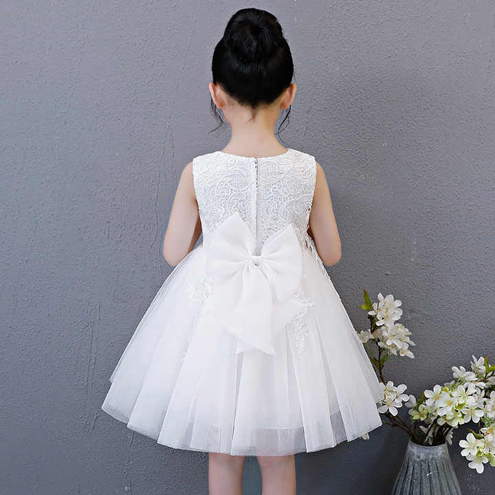 Ruffle Toddler Flower Girl Frocks- فستان حفلات من التول الأبيض