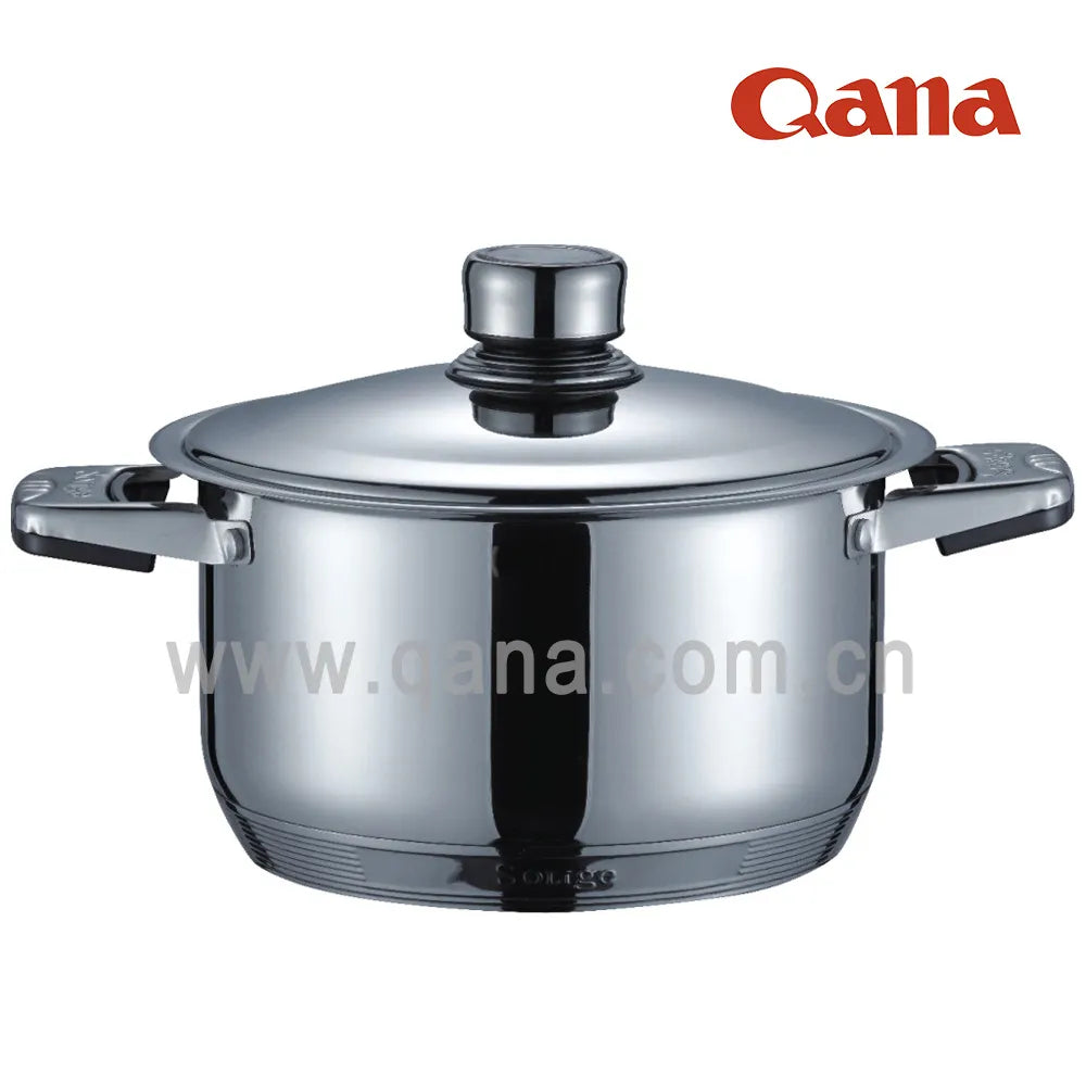 مجموعة أواني طهي من الفولاذ المقاوم للصدأ عالية الجودة - QANA Factory Wholesale OEM Kitchenware Premium