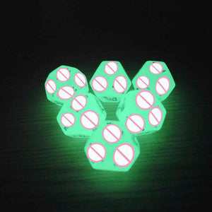 Glow-in-the-dark sex dice 