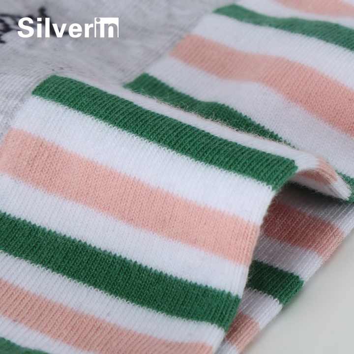 Girls' Summer Socks, Odorless, Antimicrobial, Silver Fiber Cotton 