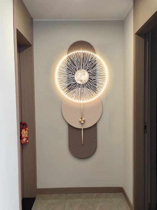 لوحة ضوء LED معدنية ثلاثية الأبعاد ، جدارية ذهبية   3   D Metal LED Light Panel, Luxury Gold Still Life Mural,