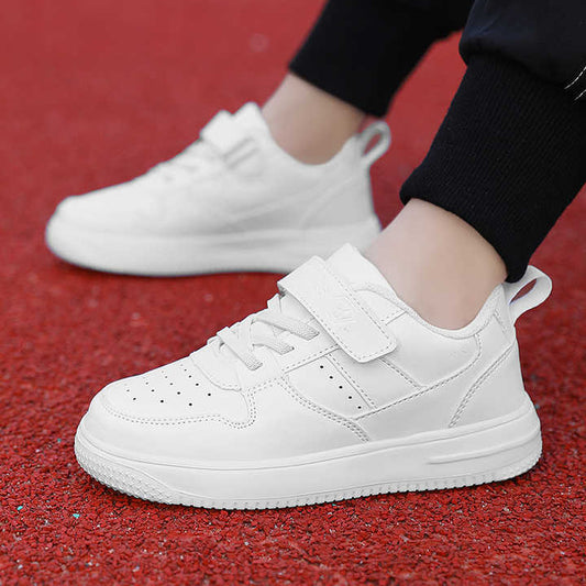 Fashionable White Kids Running Shoes Lightweight 