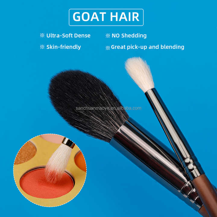 Eyeshadow Eyeliner Makeup Toolsمجموعة فرش مكياج من شعر الماعز الطبيعي، مكونة من 24 قطعة،