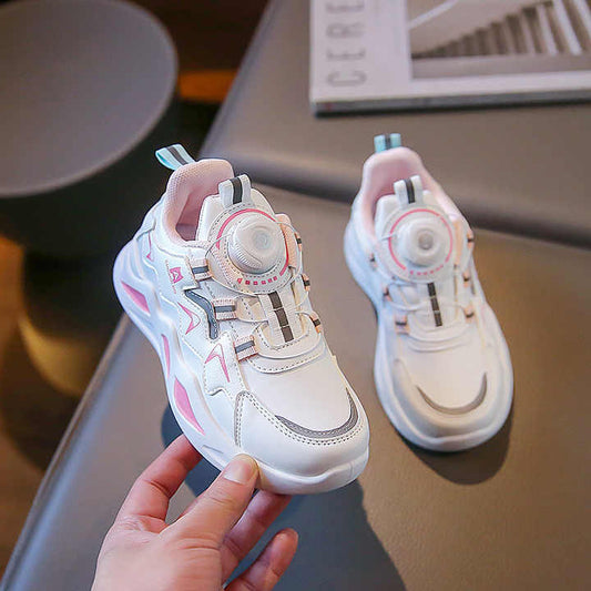 أ . حذية رياضية جلدية عالية الجودة للأطفال مقاومة . High Quality Children's Leather Waterproof Sneakers Big